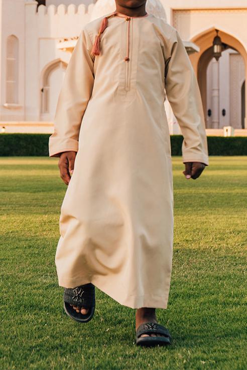 Qamis Omani Kid Beige Sable
