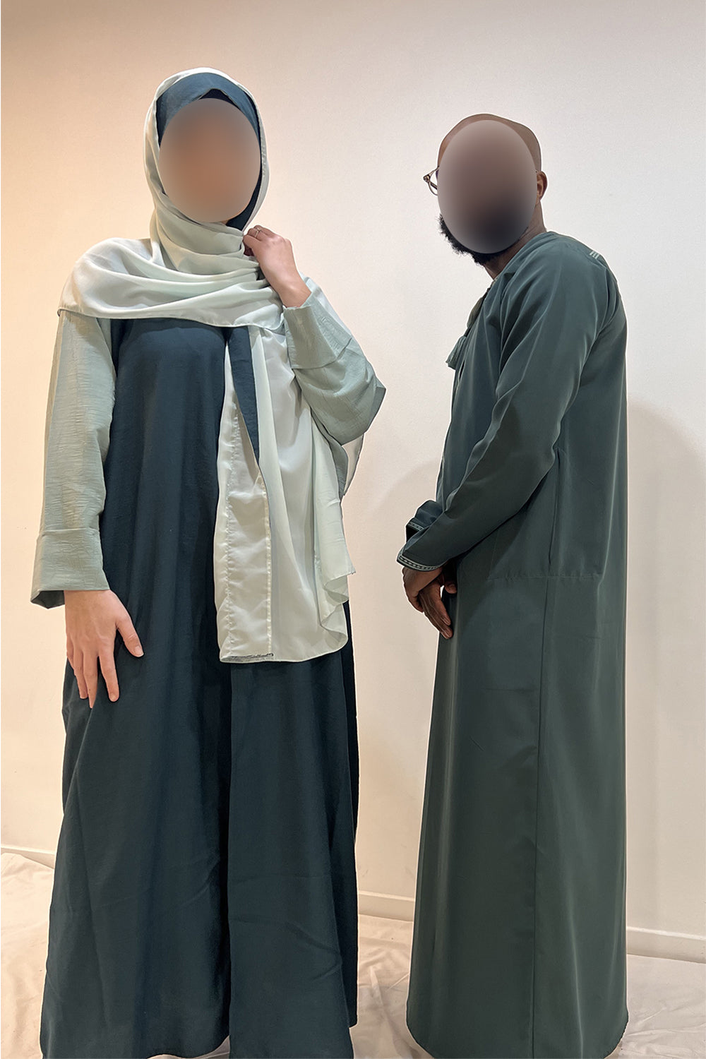 Abaya Couple Green Dark