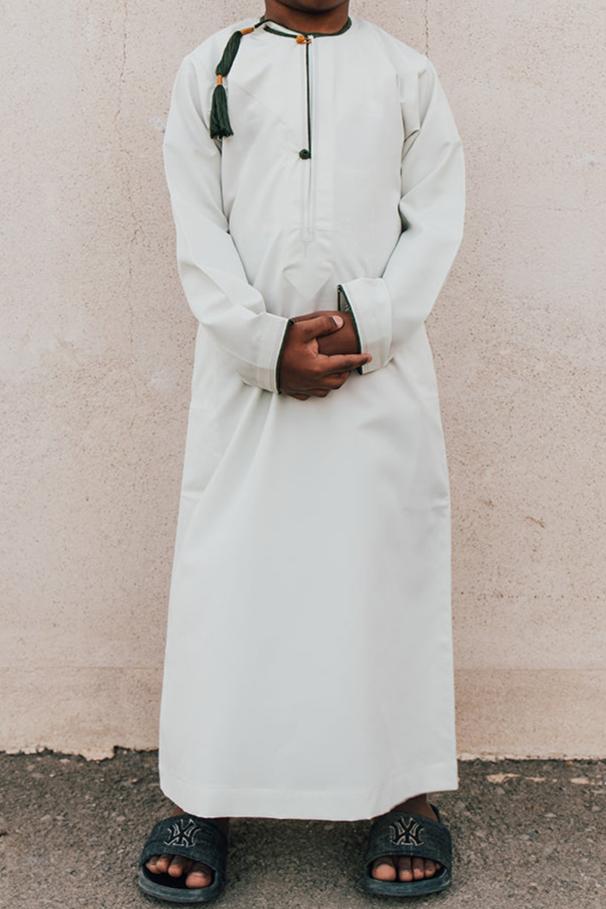 Qamis Omani Kid Azur Brume