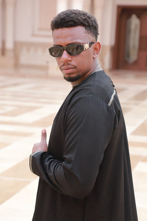 Qamis Omani New Detail Black silver