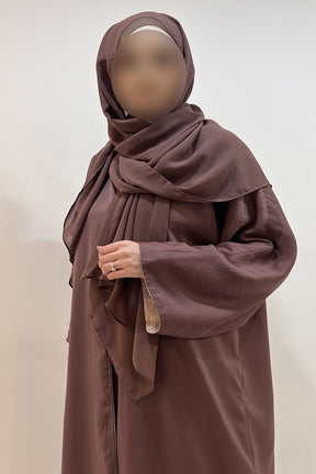 Abaya couple Purple Cream Reversible