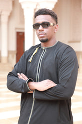 Qamis Omani New Detail Black silver