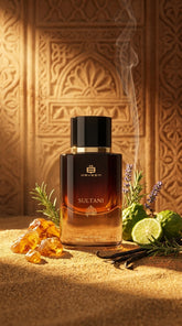 Flacon Sultani par Qayeem, Extrait de Parfum unisexe de la collection Crossing.
